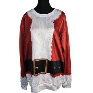 NWOT Santa Claus Suit Funny Graphic Ugly Christmas Sweatshirt Pullover | XLarge